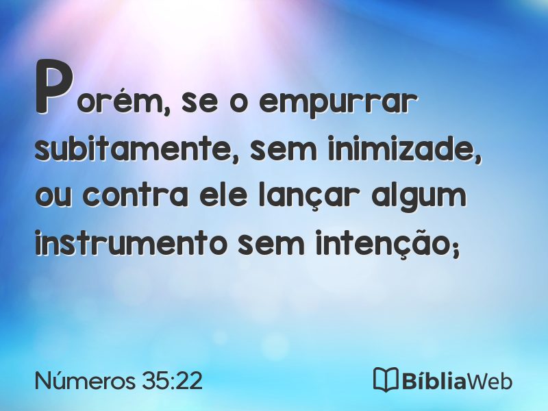 Números 35:22 em imagem para compartilhar