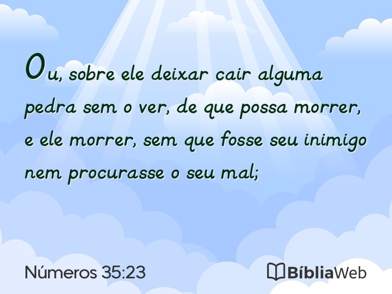 Números 35:23 em imagem para compartilhar