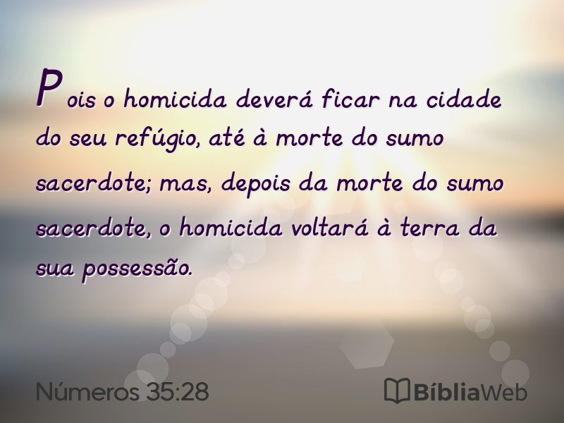 Números 35:28 em imagem para compartilhar