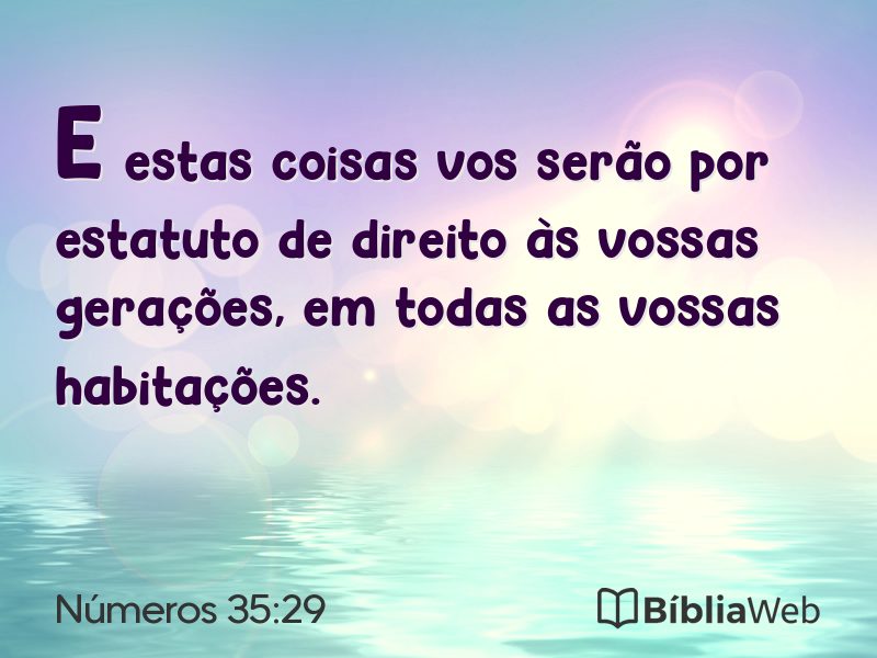 Números 35:29 em imagem para compartilhar