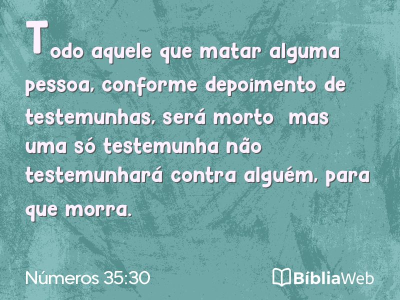 Números 35:30 em imagem para compartilhar