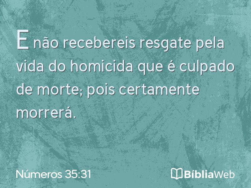 Números 35:31 em imagem para compartilhar