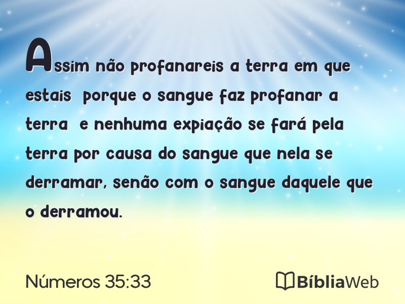 Números 35:33 em imagem para compartilhar