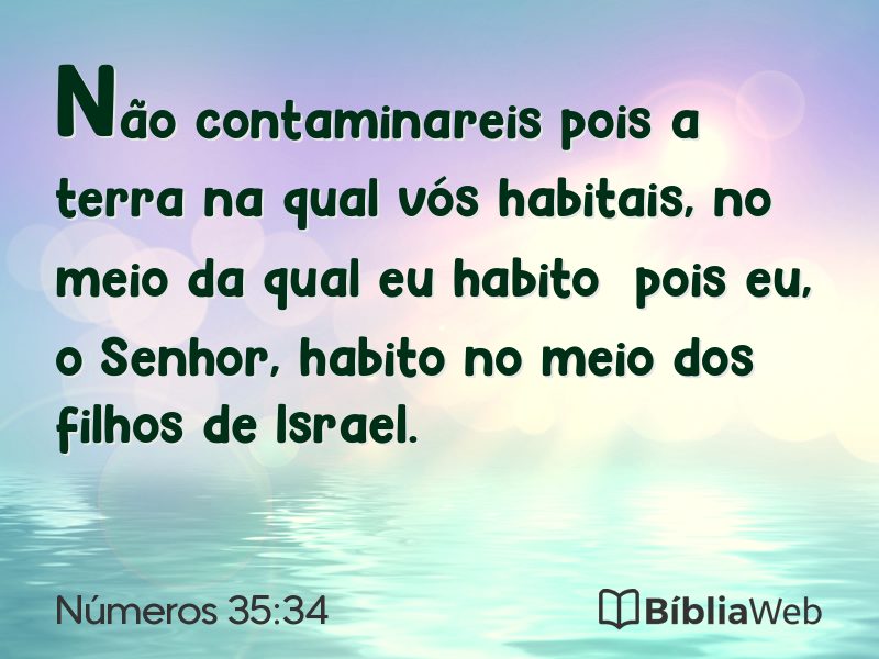 Números 35:34 em imagem para compartilhar