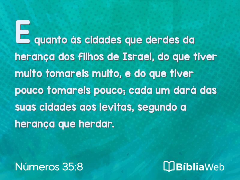 Números 35:8 em imagem para compartilhar