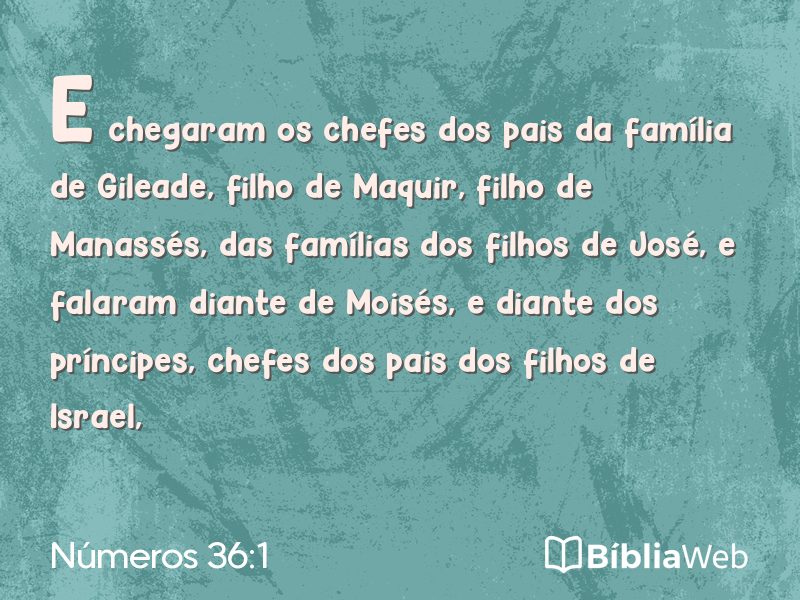 Números 36:1 em imagem para compartilhar
