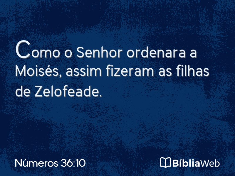 Números 36:10 em imagem para compartilhar