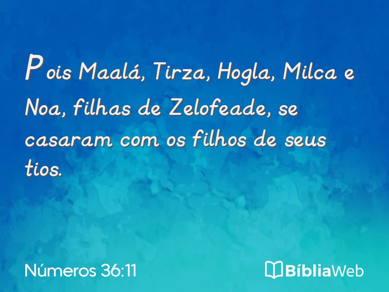 Números 36:11 em imagem para compartilhar