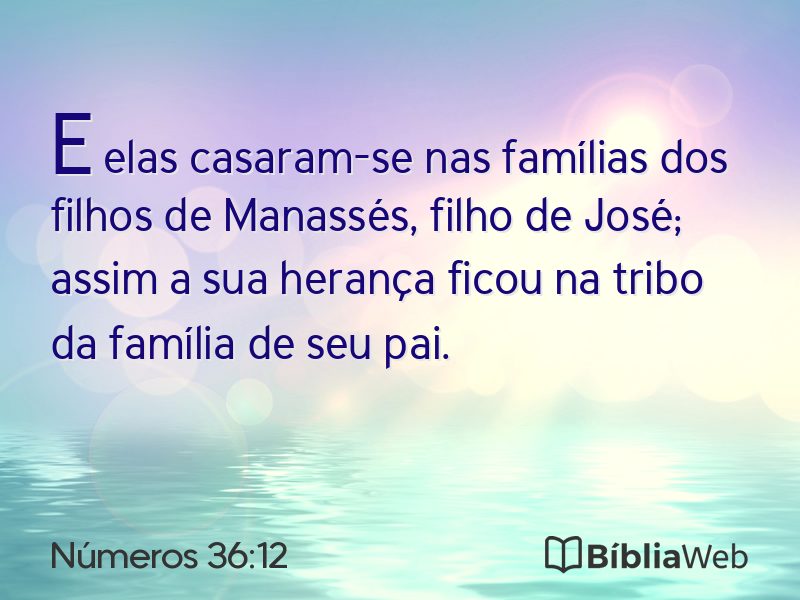 Números 36:12 em imagem para compartilhar
