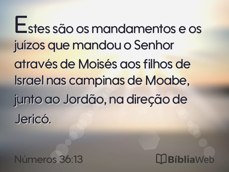 Números 36:13 em imagem para compartilhar
