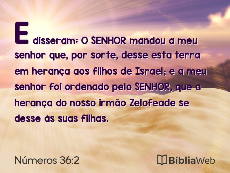 Números 36:2 em imagem para compartilhar