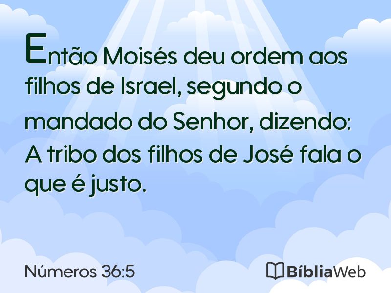 Números 36:5 em imagem para compartilhar
