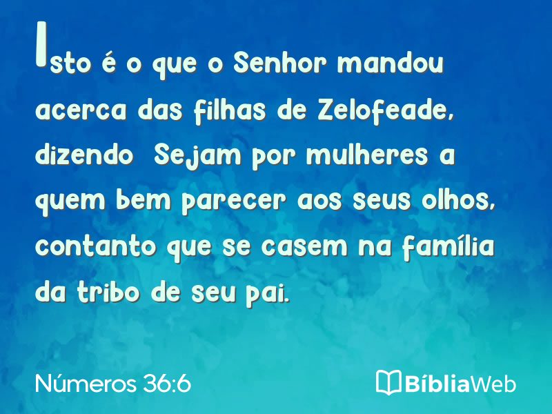 Números 36:6 em imagem para compartilhar