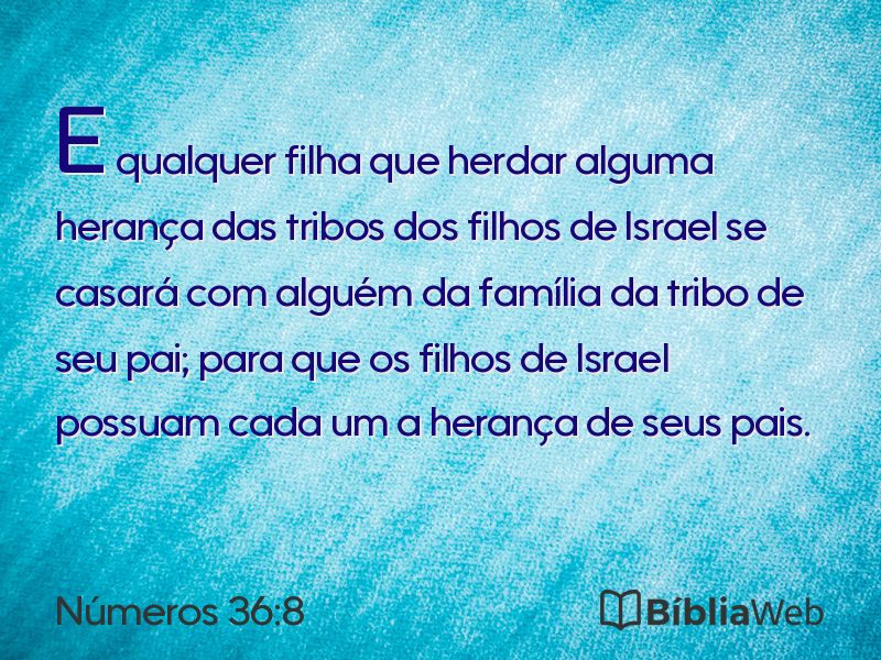 Números 36:8 em imagem para compartilhar