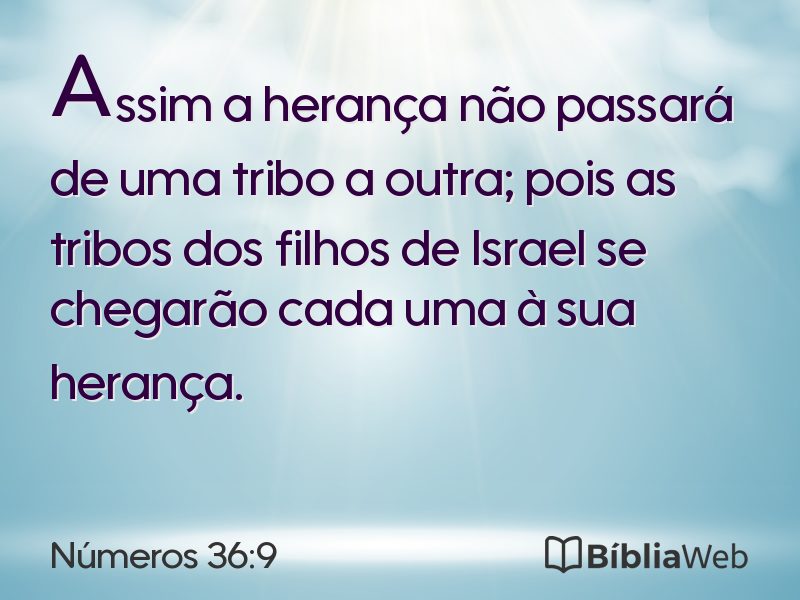 Números 36:9 em imagem para compartilhar