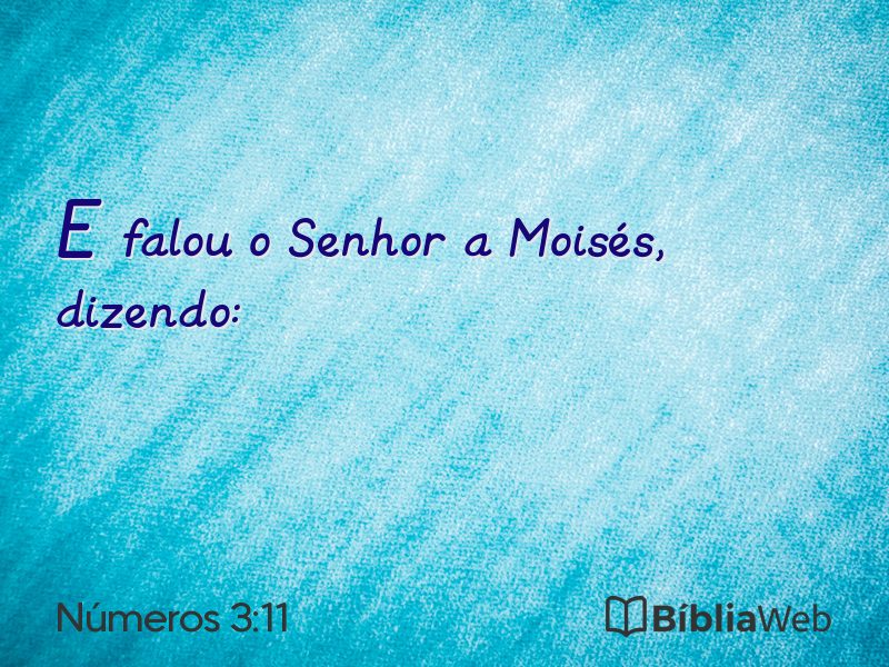 Números 3:11 em imagem para compartilhar
