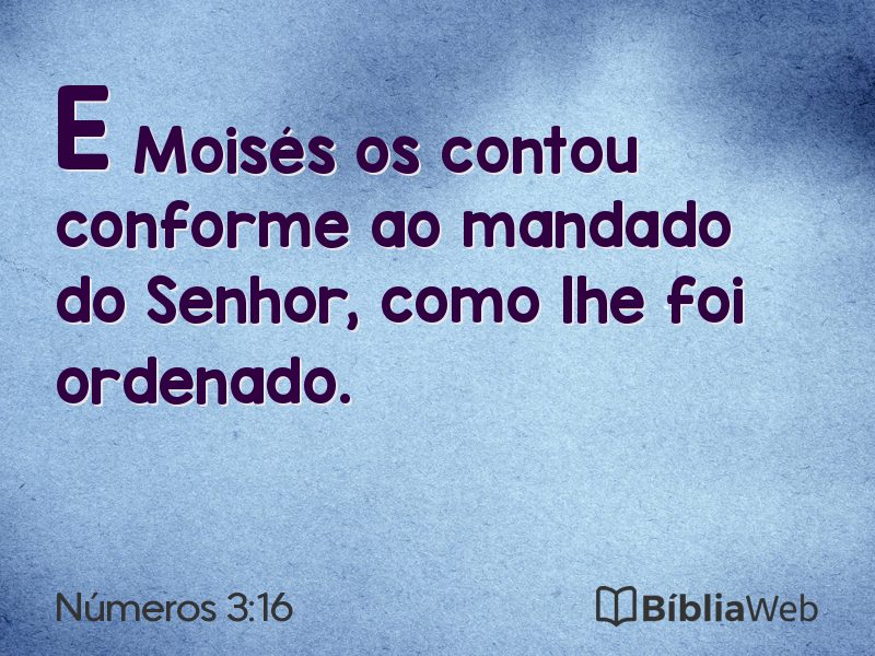 Números 3:16 em imagem para compartilhar