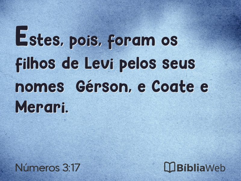 Números 3:17 em imagem para compartilhar