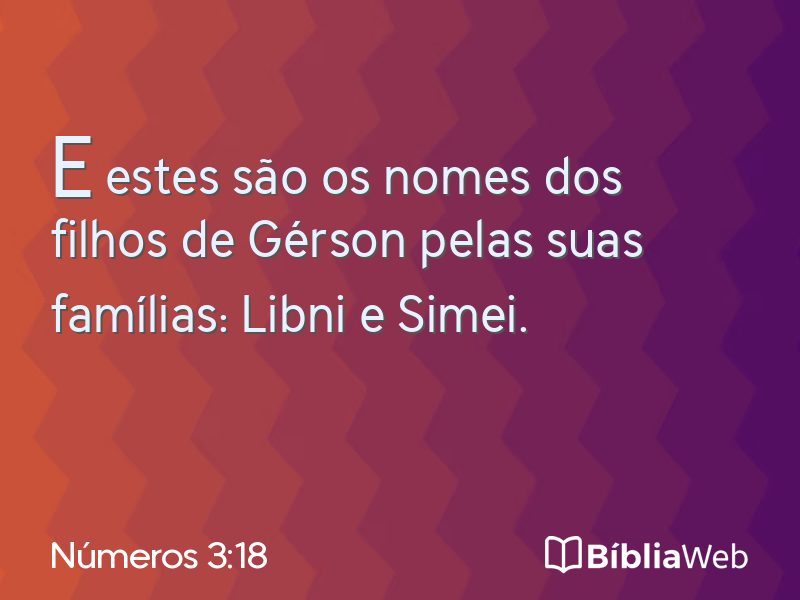 Números 3:18 em imagem para compartilhar