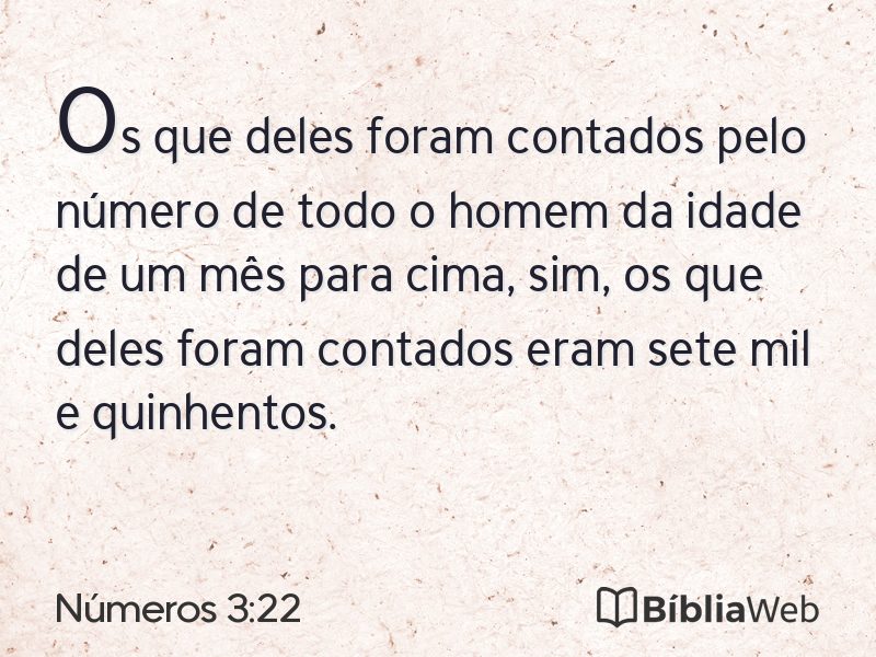 Números 3:22 em imagem para compartilhar