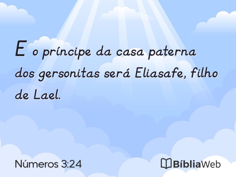 Números 3:24 em imagem para compartilhar