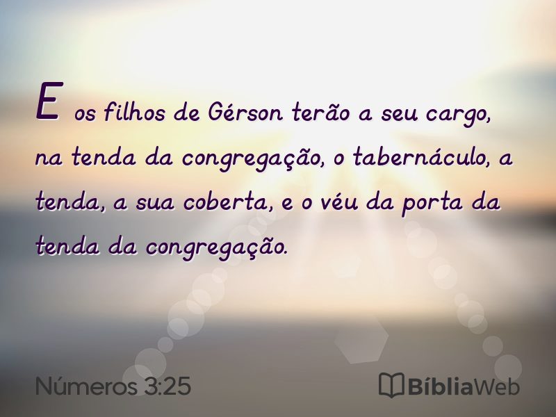 Números 3:25 em imagem para compartilhar
