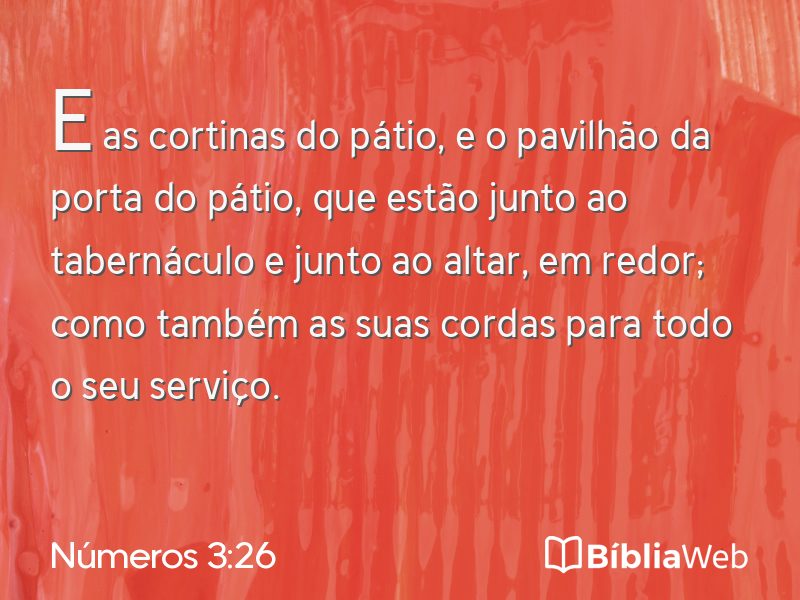 Números 3:26 em imagem para compartilhar