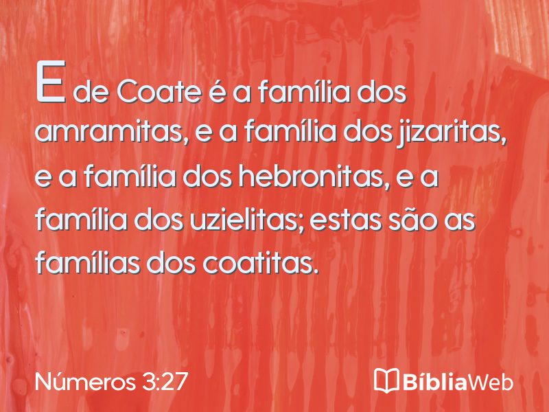 Números 3:27 em imagem para compartilhar