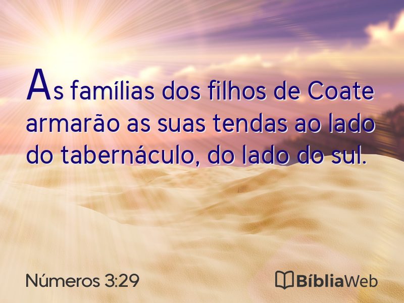Números 3:29 em imagem para compartilhar