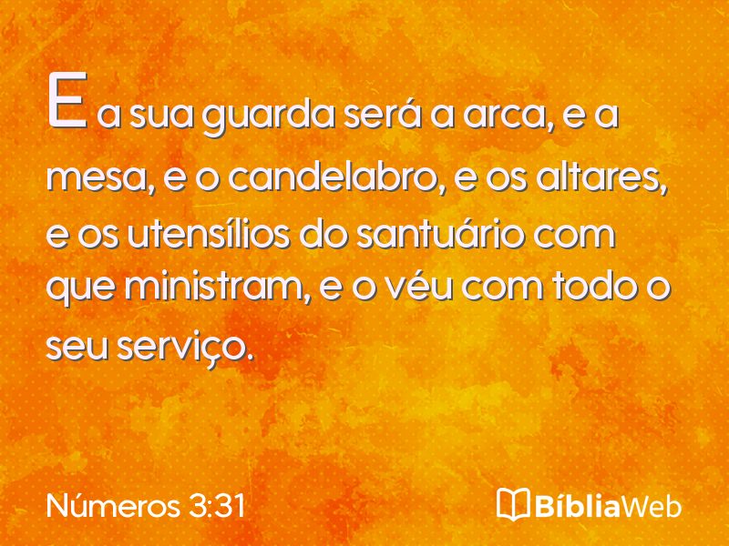 Números 3:31 em imagem para compartilhar