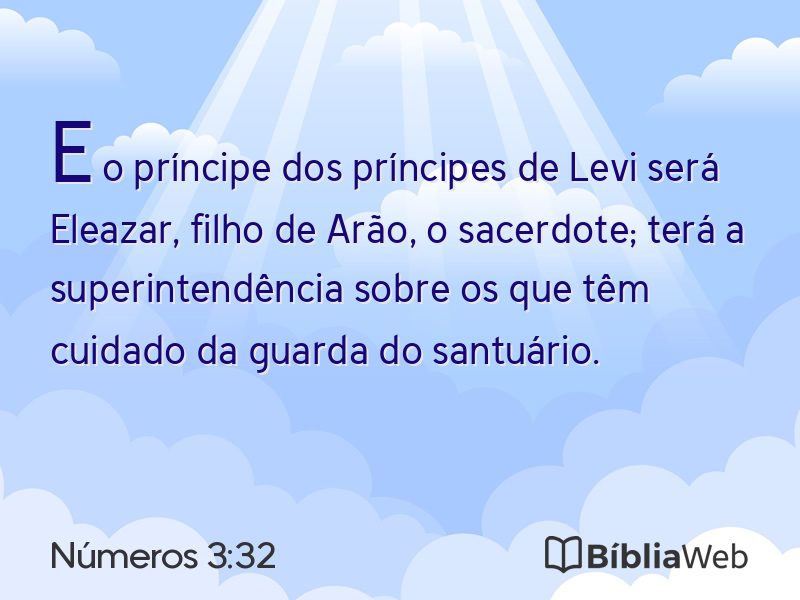 Números 3:32 em imagem para compartilhar