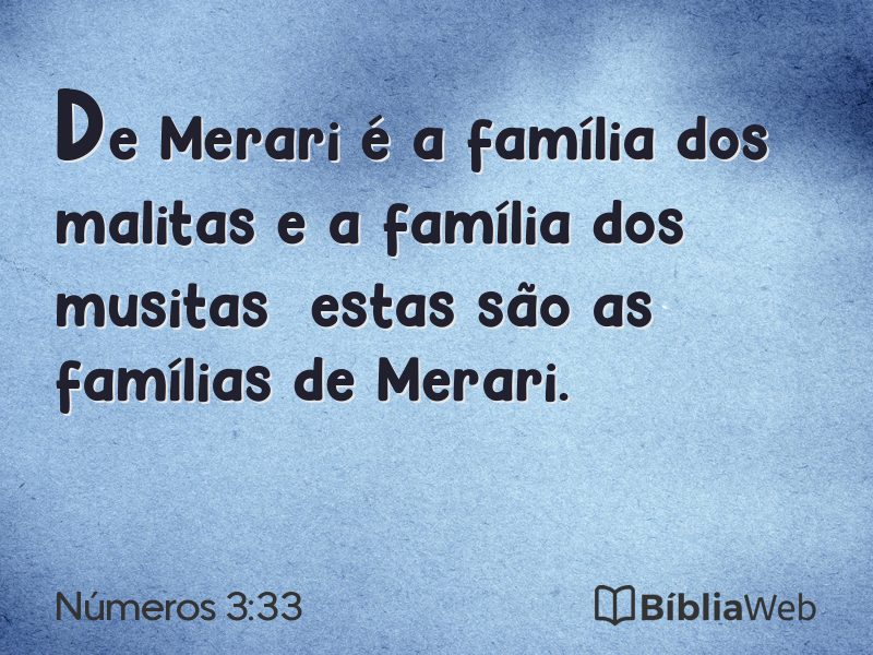 Números 3:33 em imagem para compartilhar