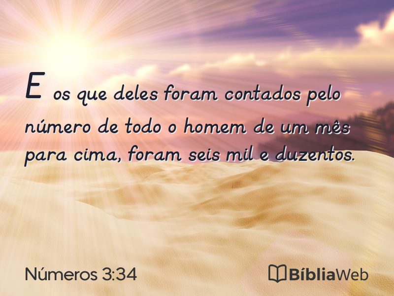 Números 3:34 em imagem para compartilhar