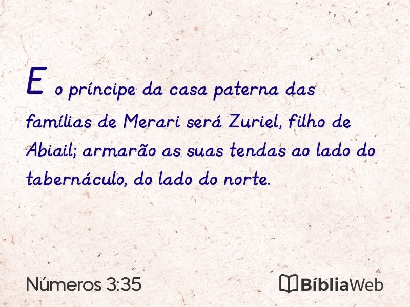 Números 3:35 em imagem para compartilhar