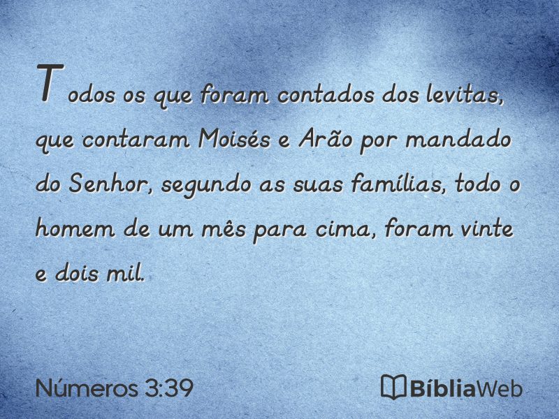 Números 3:39 em imagem para compartilhar