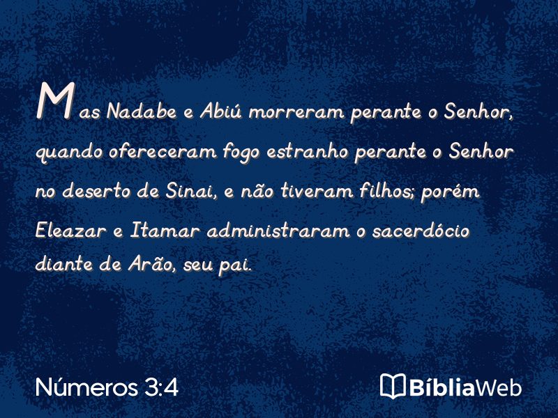 Números 3:4 em imagem para compartilhar