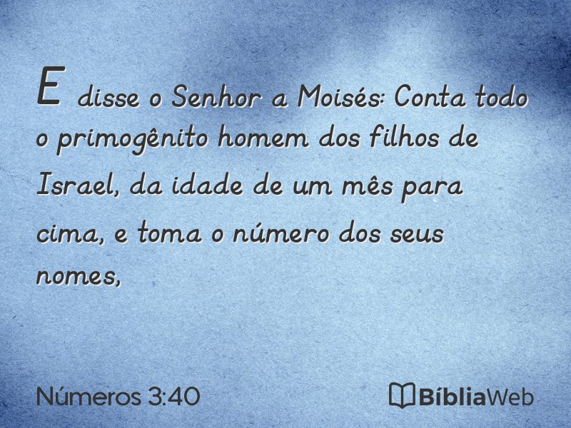 Números 3:40 em imagem para compartilhar