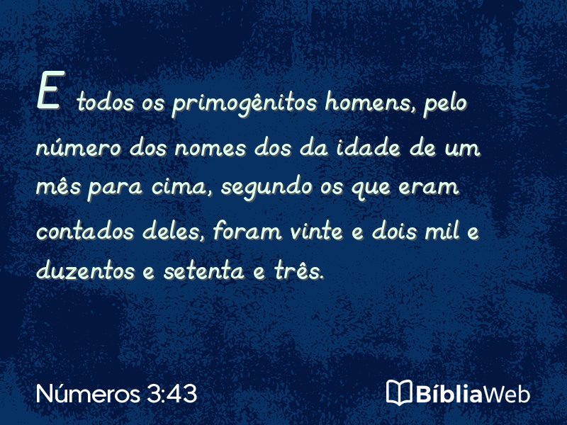 Números 3:43 em imagem para compartilhar