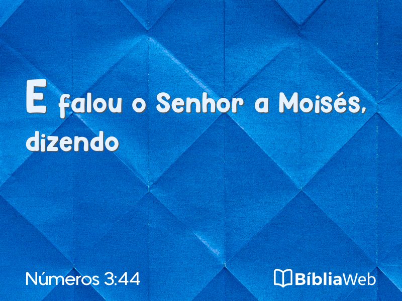 Números 3:44 em imagem para compartilhar