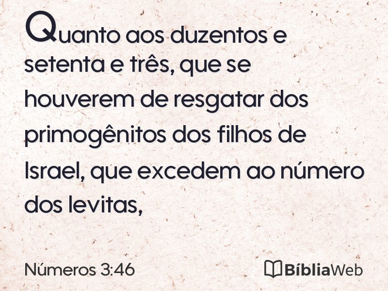 Números 3:46 em imagem para compartilhar