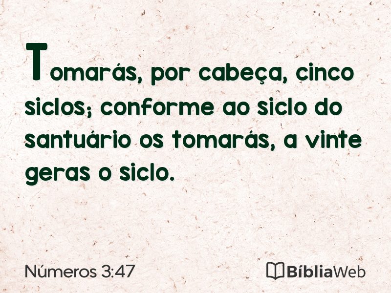Números 3:47 em imagem para compartilhar