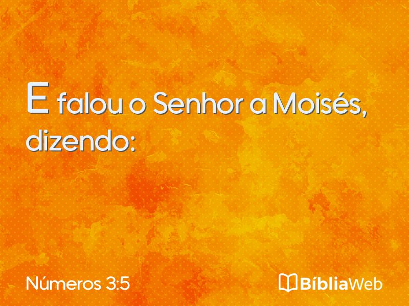 Números 3:5 em imagem para compartilhar