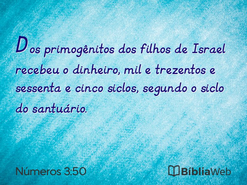 Números 3:50 em imagem para compartilhar