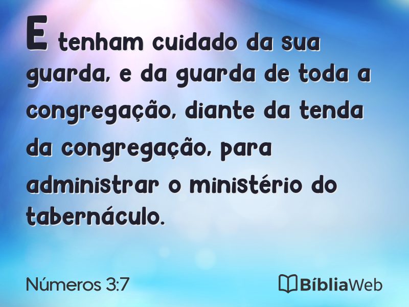 Números 3:7 em imagem para compartilhar