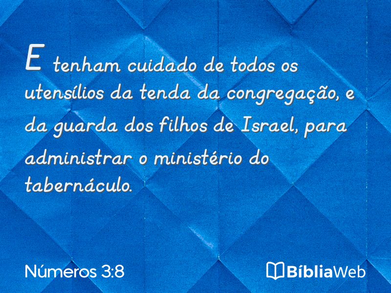 Números 3:8 em imagem para compartilhar