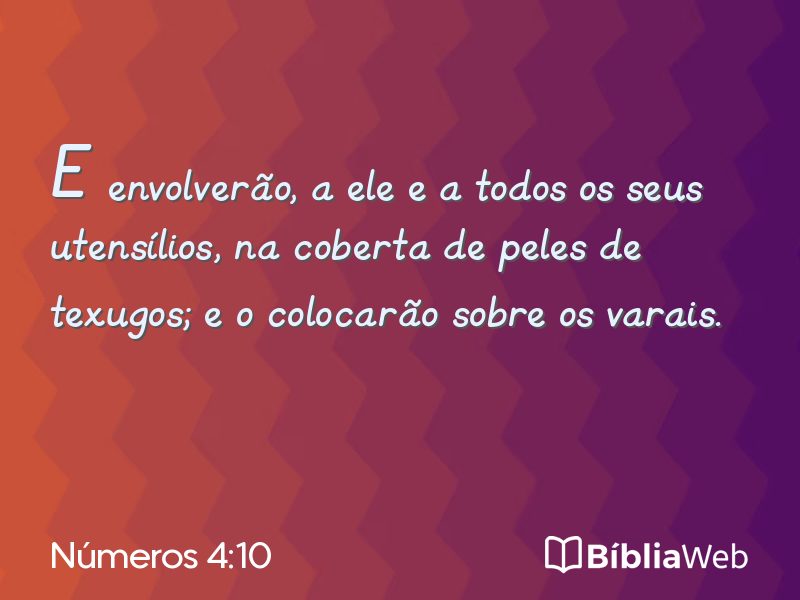 Números 4:10 em imagem para compartilhar