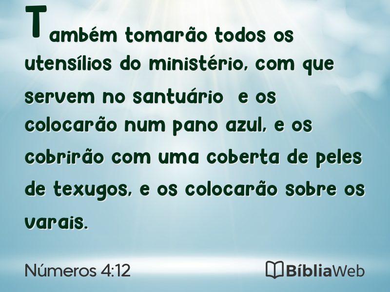 Números 4:12 em imagem para compartilhar