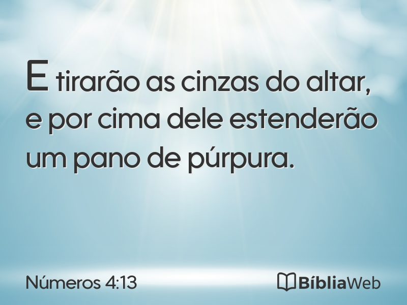 Números 4:13 em imagem para compartilhar