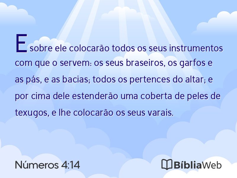 Números 4:14 em imagem para compartilhar