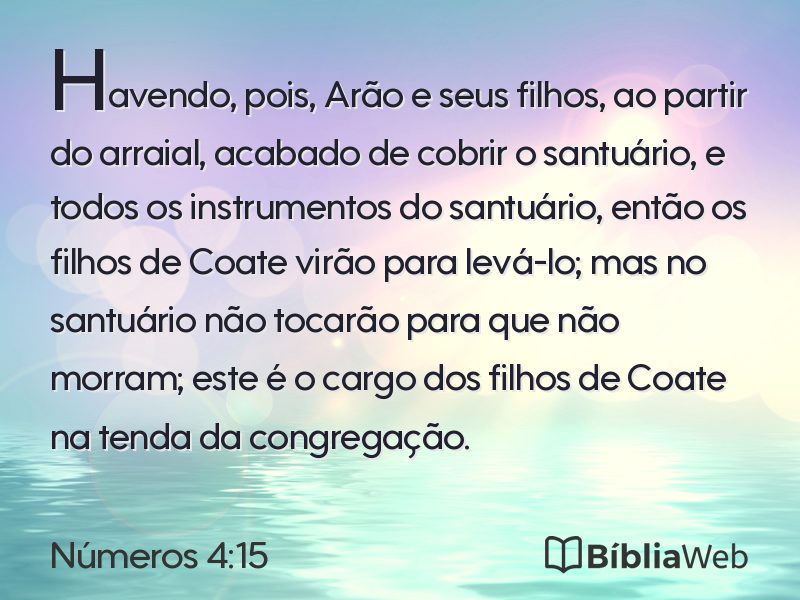 Números 4:15 em imagem para compartilhar